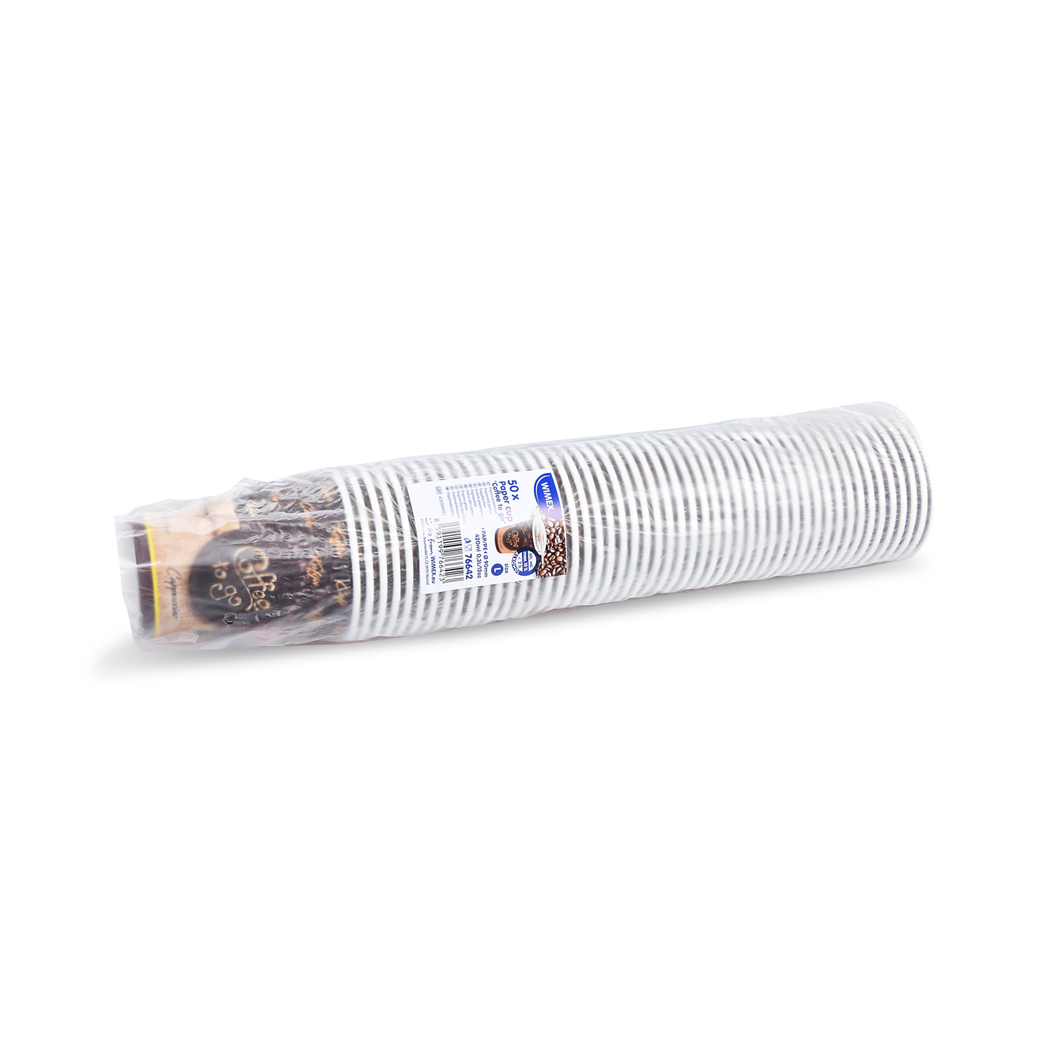 Pappbecher FSC Mix/PE 420 ml Ø 90 mm Coffee-to-go Motiv, Packung mit 50 Stück