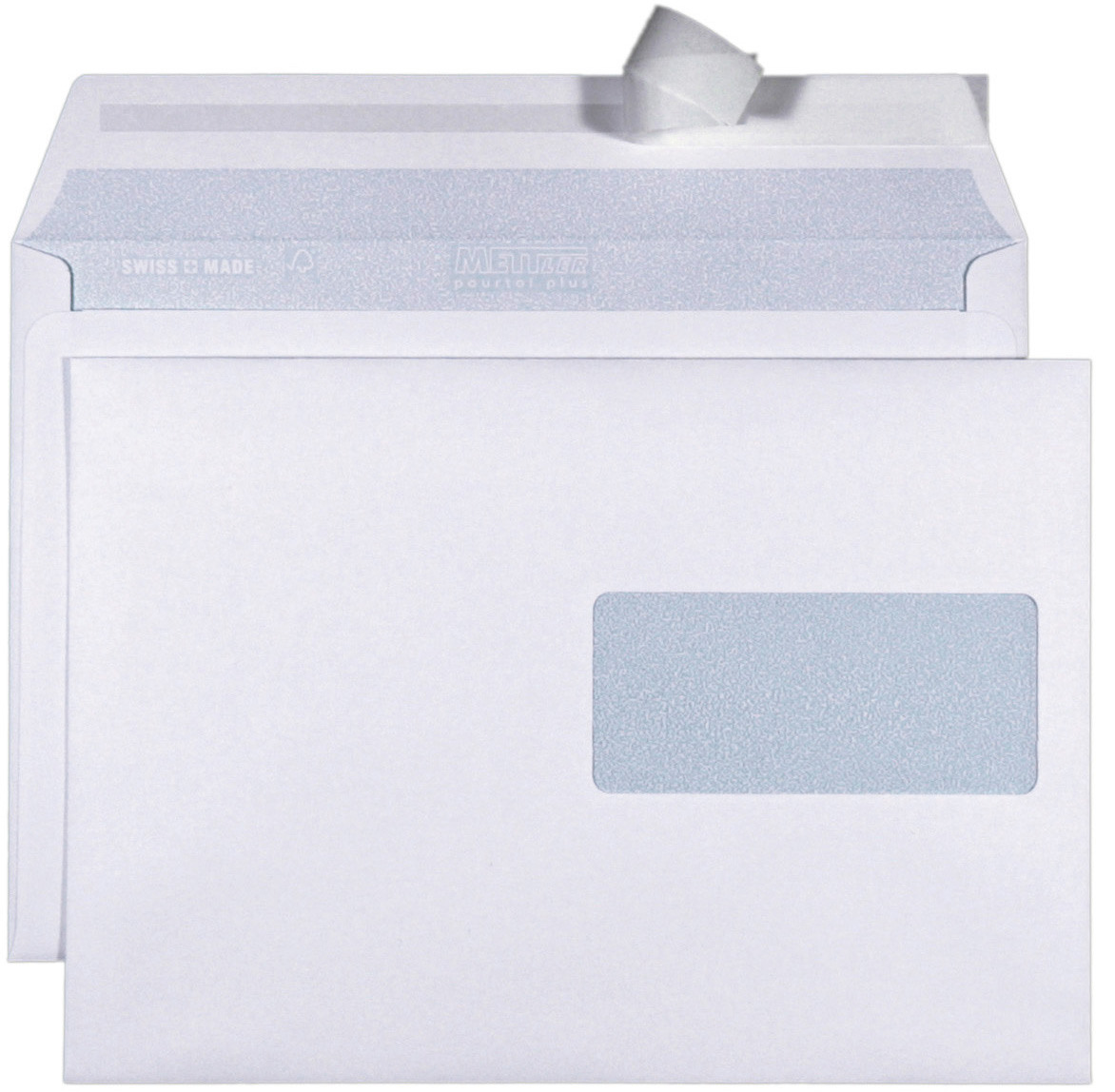 Couvert Fenster rechts C5 100g, ultraweiss 500  Stück METTLER 8064-100