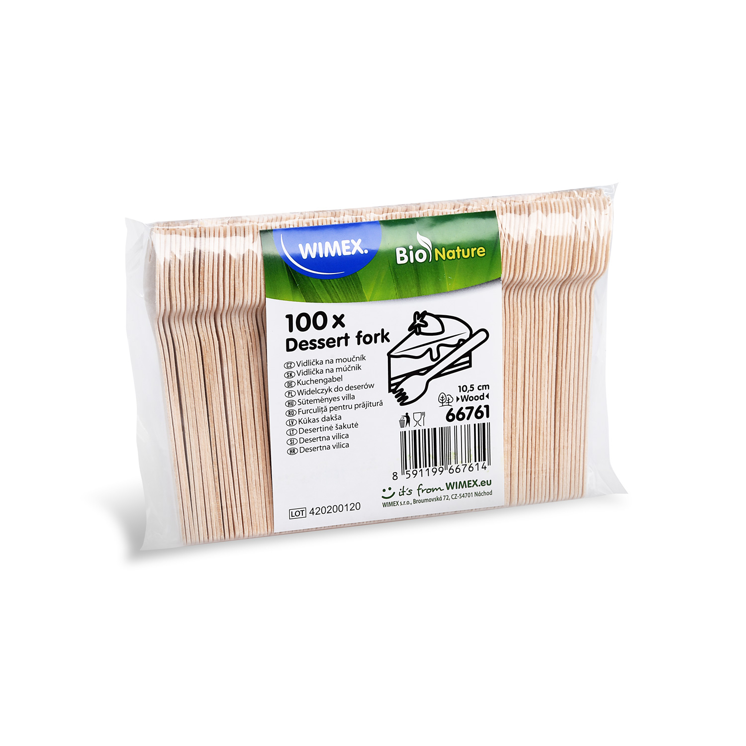 Kuchengabel aus Holz 10,5cm - 100 Stück