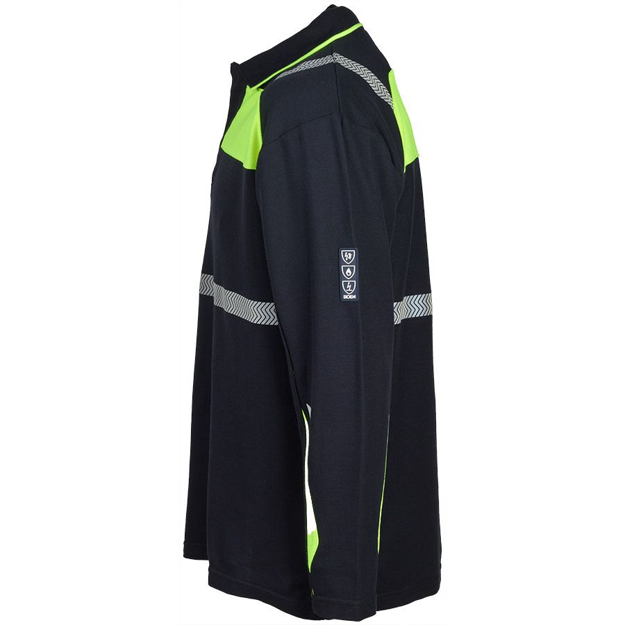 Poloshirt mit Störlichtbogenschutz SIOEN TELFS, dunkelblau/leuchtgelb