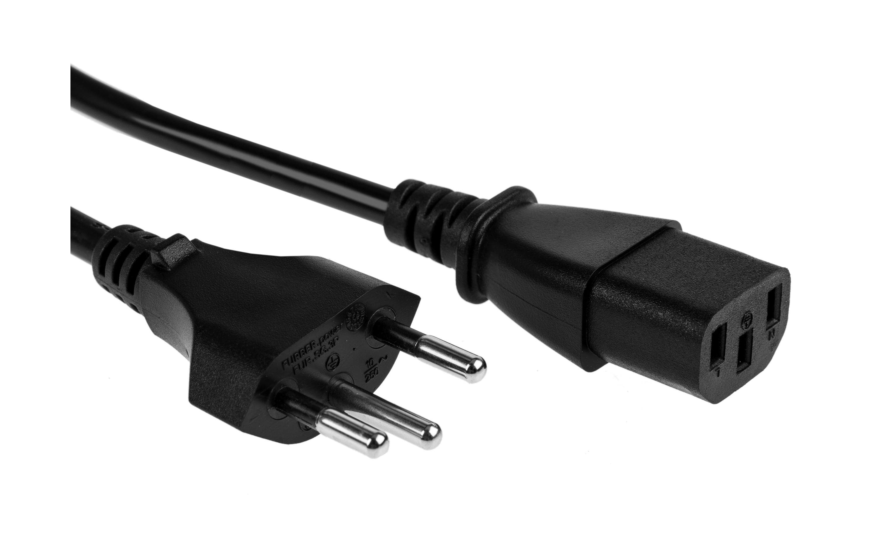 FURBER.power Netzkabel C13-T12 0.5 m Schwarz