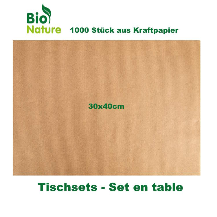 1000x Tischset Natur Kraftpapier ungebleicht 40 x 30 cm