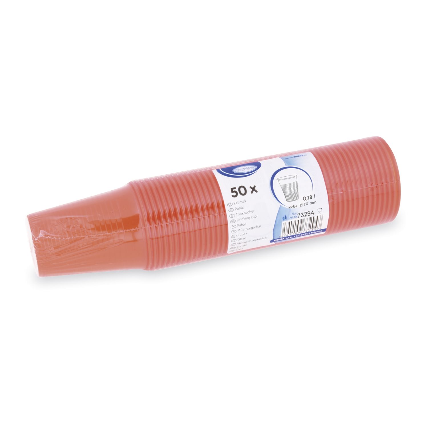 Trinkbecher orange 0,18 l -PS- ( 70 mm) (50 Stück)