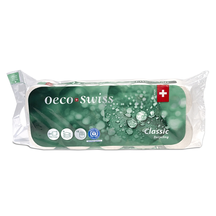 Toilettenpapier Oeco Swiss Classic 3-lagig 250 Blatt recycling - 1 Pack à 10 Rollen