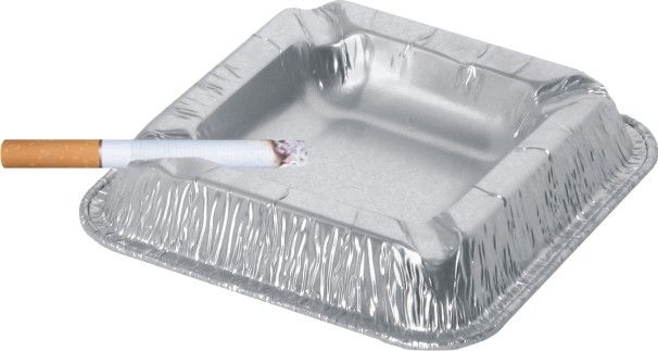 Aschenbecher (ALU) 12,6 x 12,6 x 2,2 cm - 10 Stück