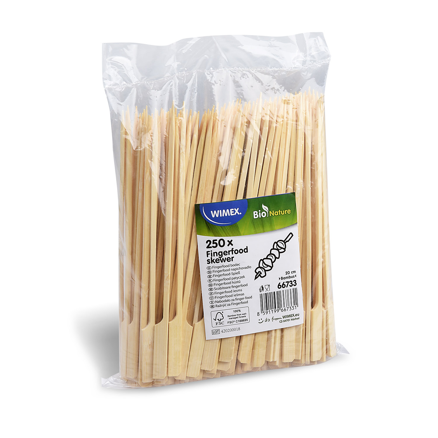 Fingerfood-Spiesse aus Bambus für Apéro, Buffet und Take-away, Packung mit 250 Stück