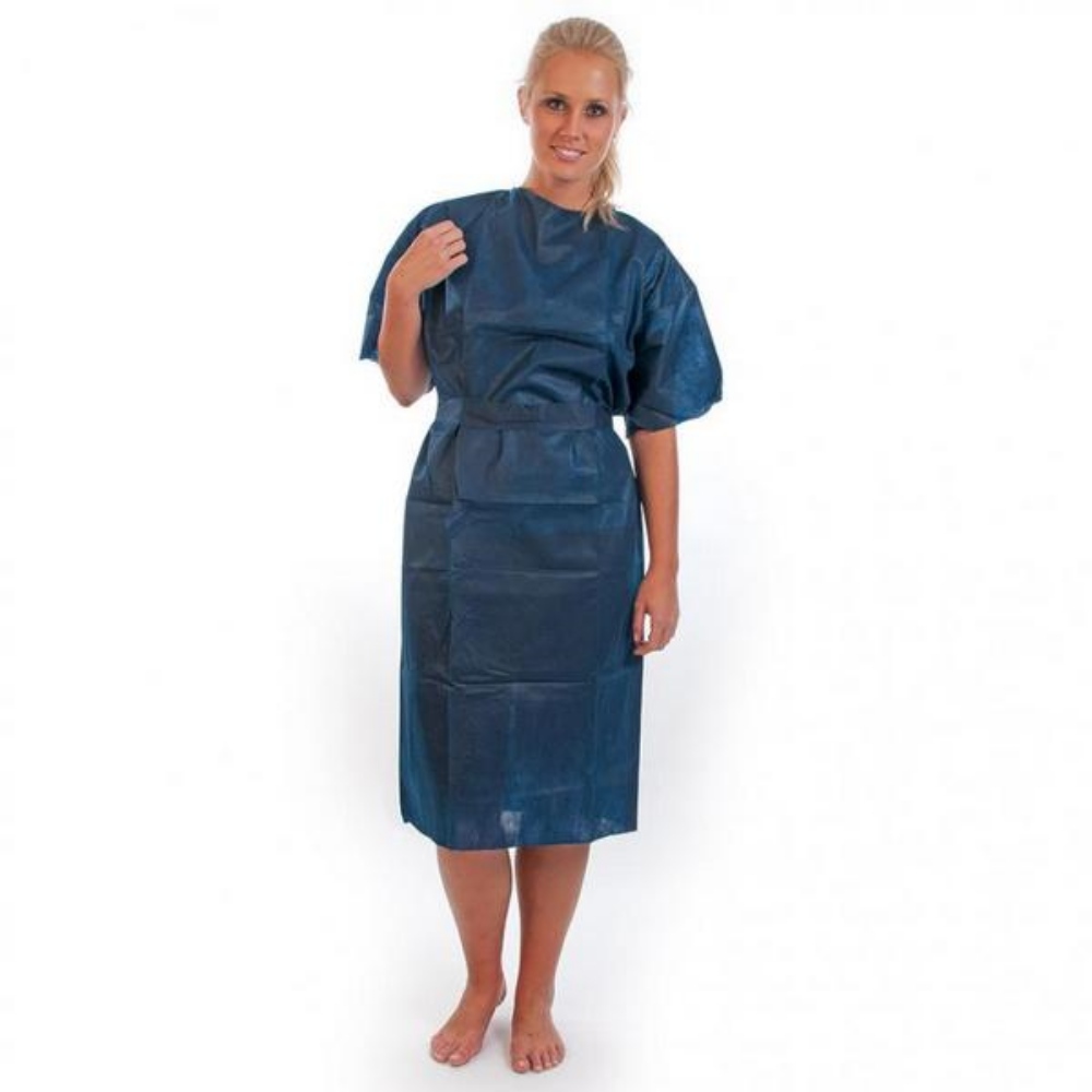 HYGOSTAR Patientenkittel PP-Vlies, blau, 50 g/m², 118 × 150 cm, Grösse XL 50 Stück