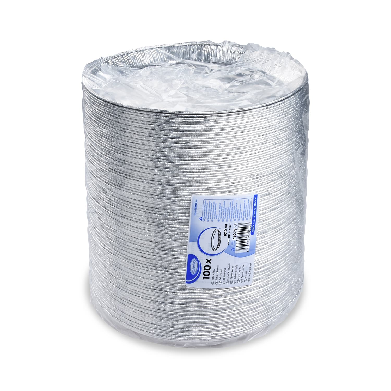 ALU-Teller rund Ø 277 x 25 mm, 1010 ml, 100 Stück Packung