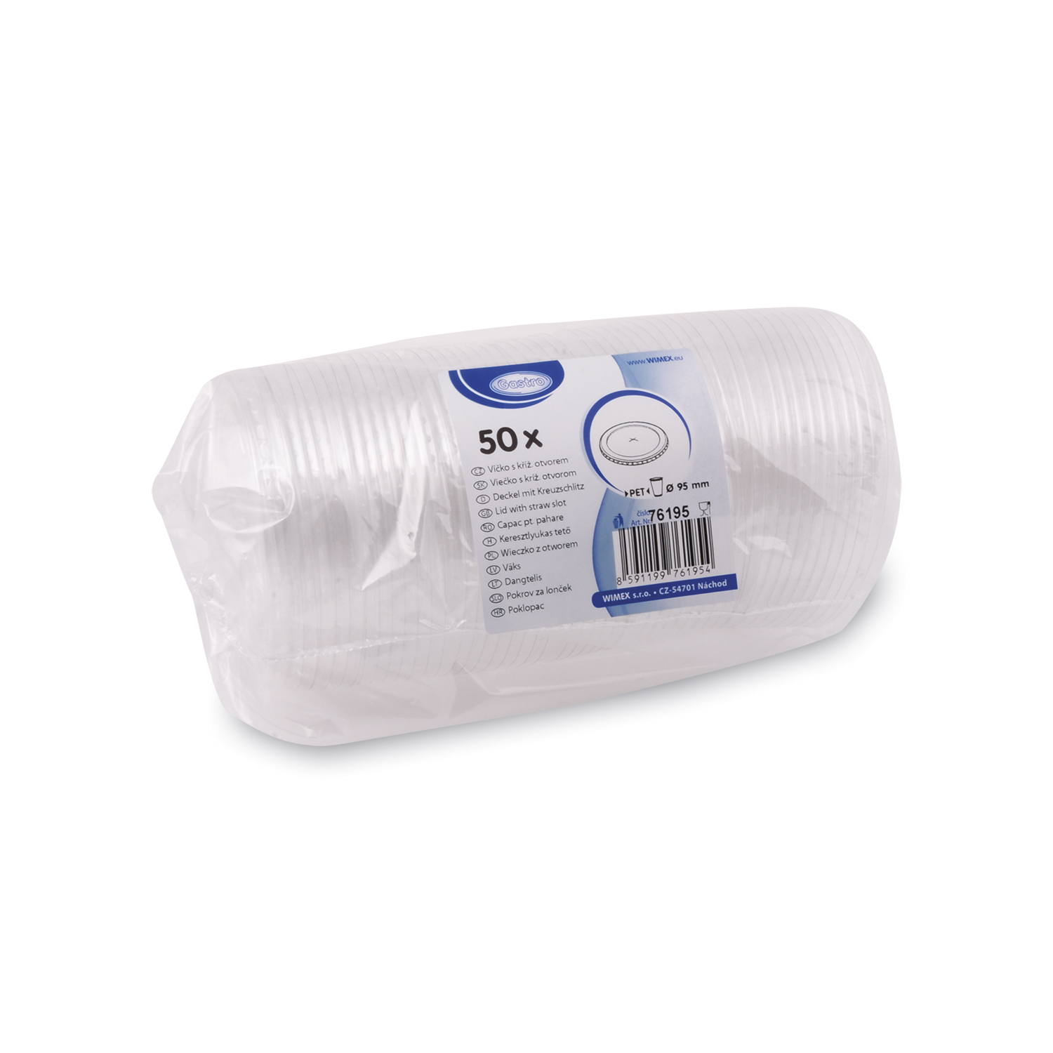 Deckel (rPET) mit Kreuzschlitz klar 95mm - 50 Stück