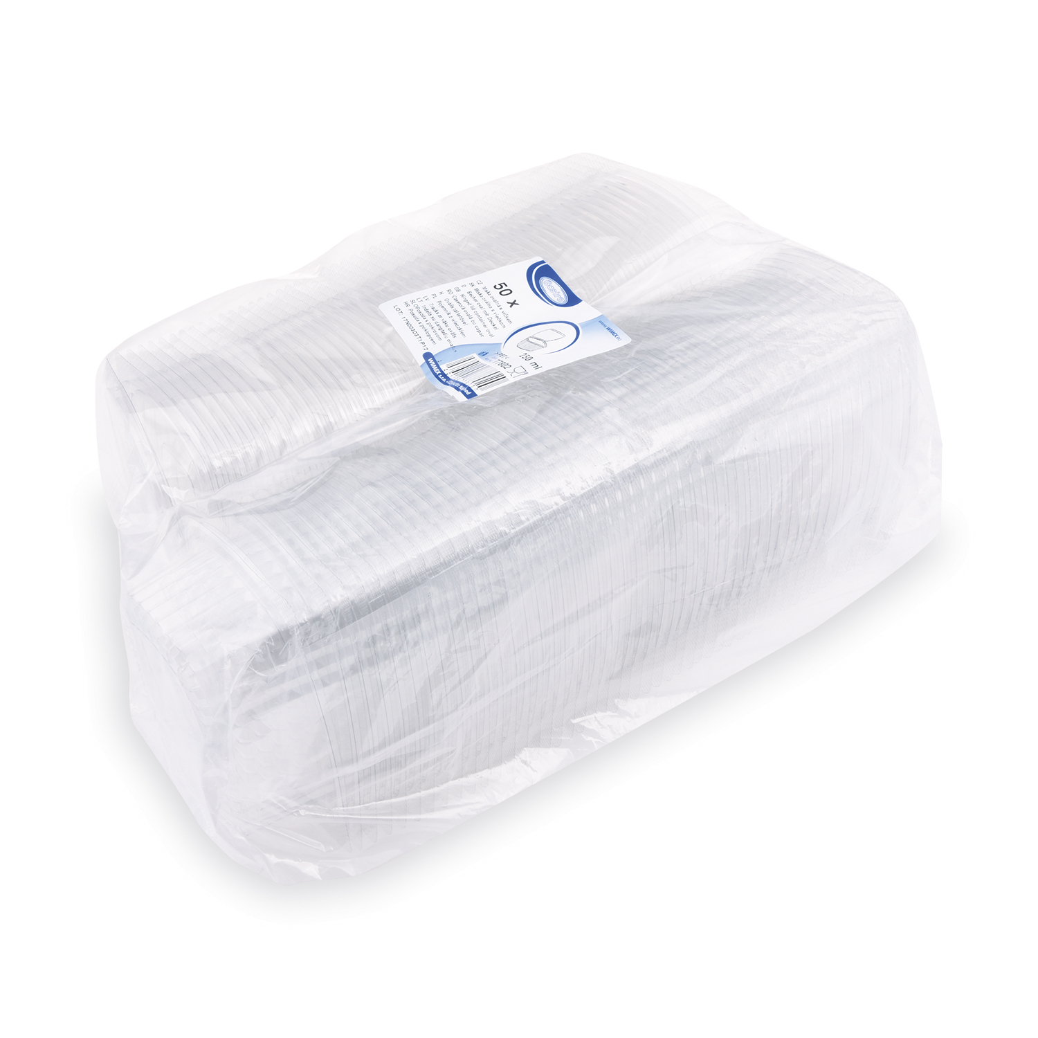 Feinkostbecher (rPET) mit Deckel oval klar 250ml - 50 Stück