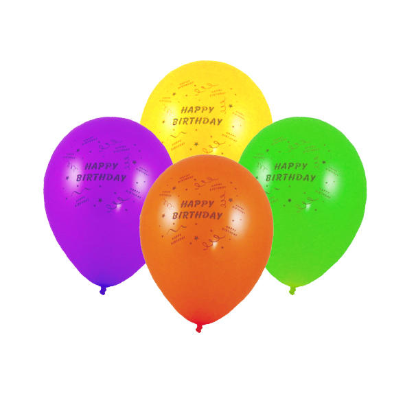 Luftballon -HAPPY BIRTHDAY- bunt gemischt 25cm M - 100 Stück