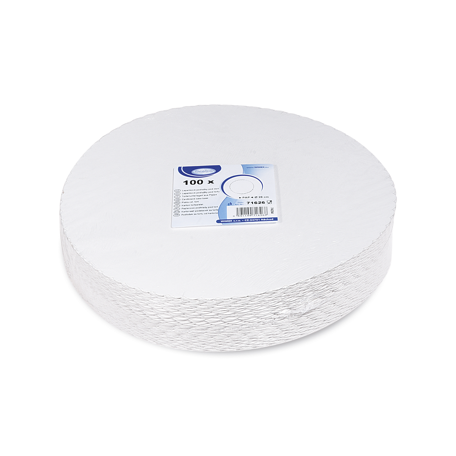 Tortenunterlage aus Pappe weiß 26cm RECY - 100 Stück