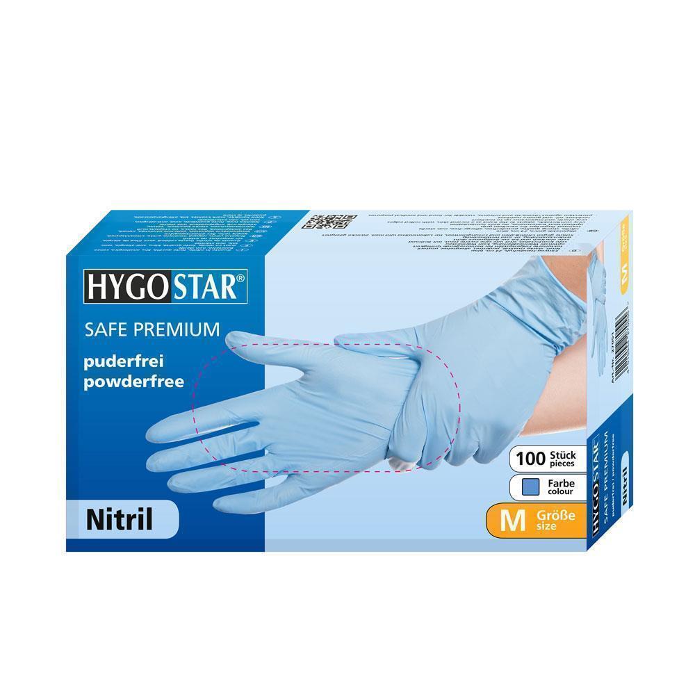 franz mensch/Hygostar Nitril-Handschuh "SAFE PREMIUM", blau / weiss