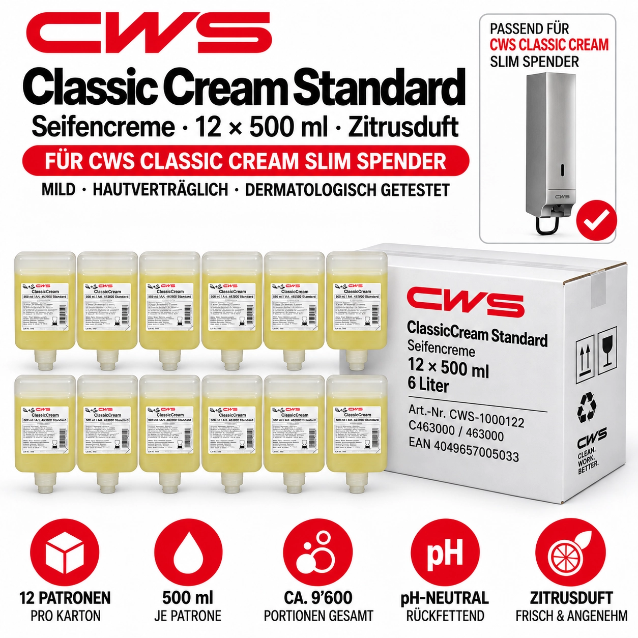 CWS Seifencreme Classic Standard 500 ml (463000)
