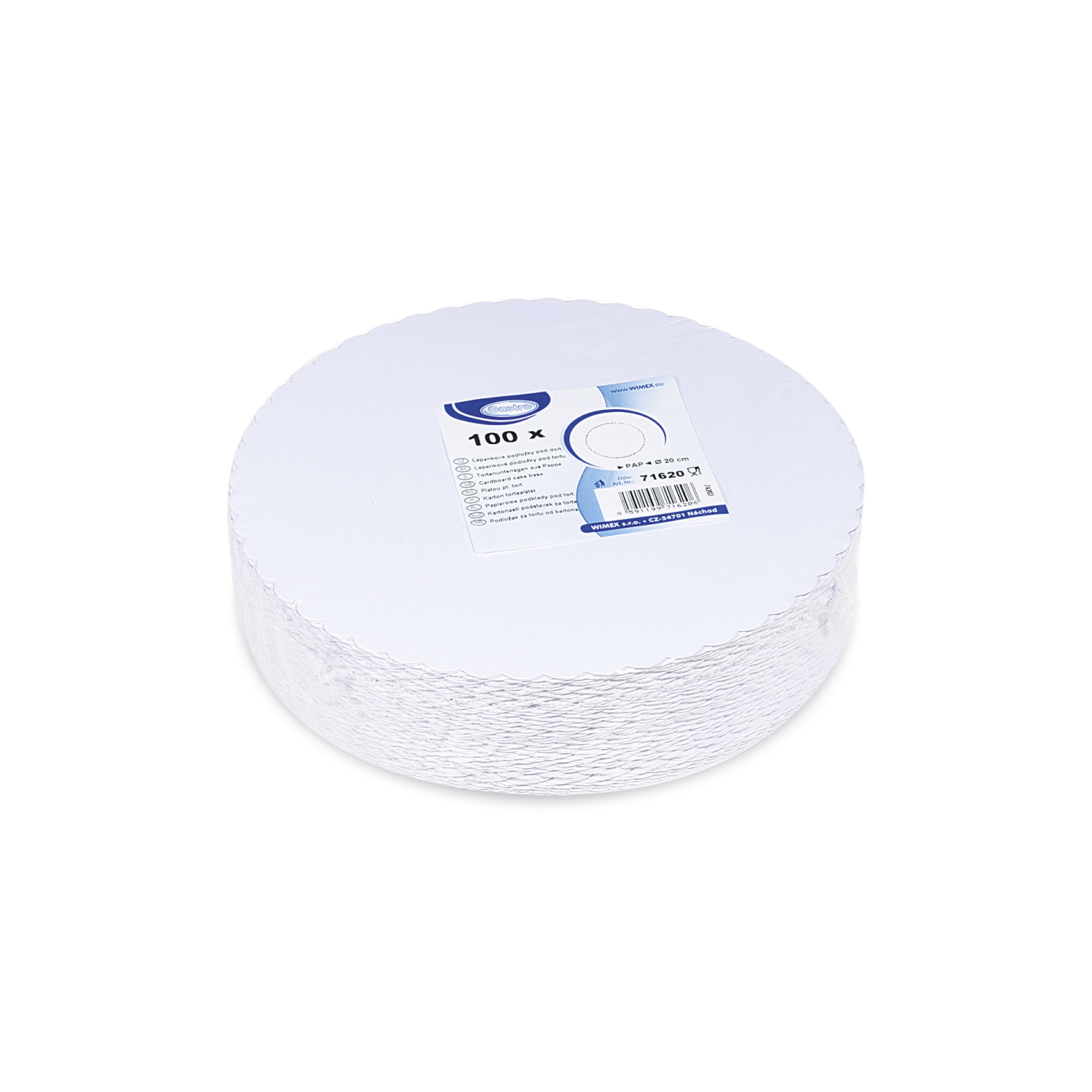 Tortenunterlage aus Pappe weiß 20cm RECY - 100 Stück