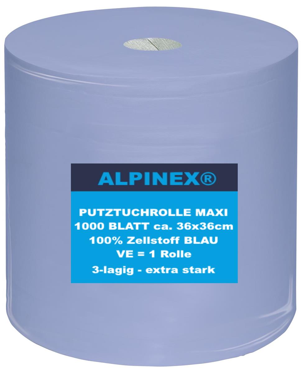 AlpineX ® Putztuchrolle 3-lagig 1000 Blatt 36x38 cm