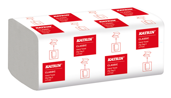 Faltpapier KATRIN 45570 Classic V-Falz 2-lagig 22,4 x23cm Handypack, 4000 Blatt