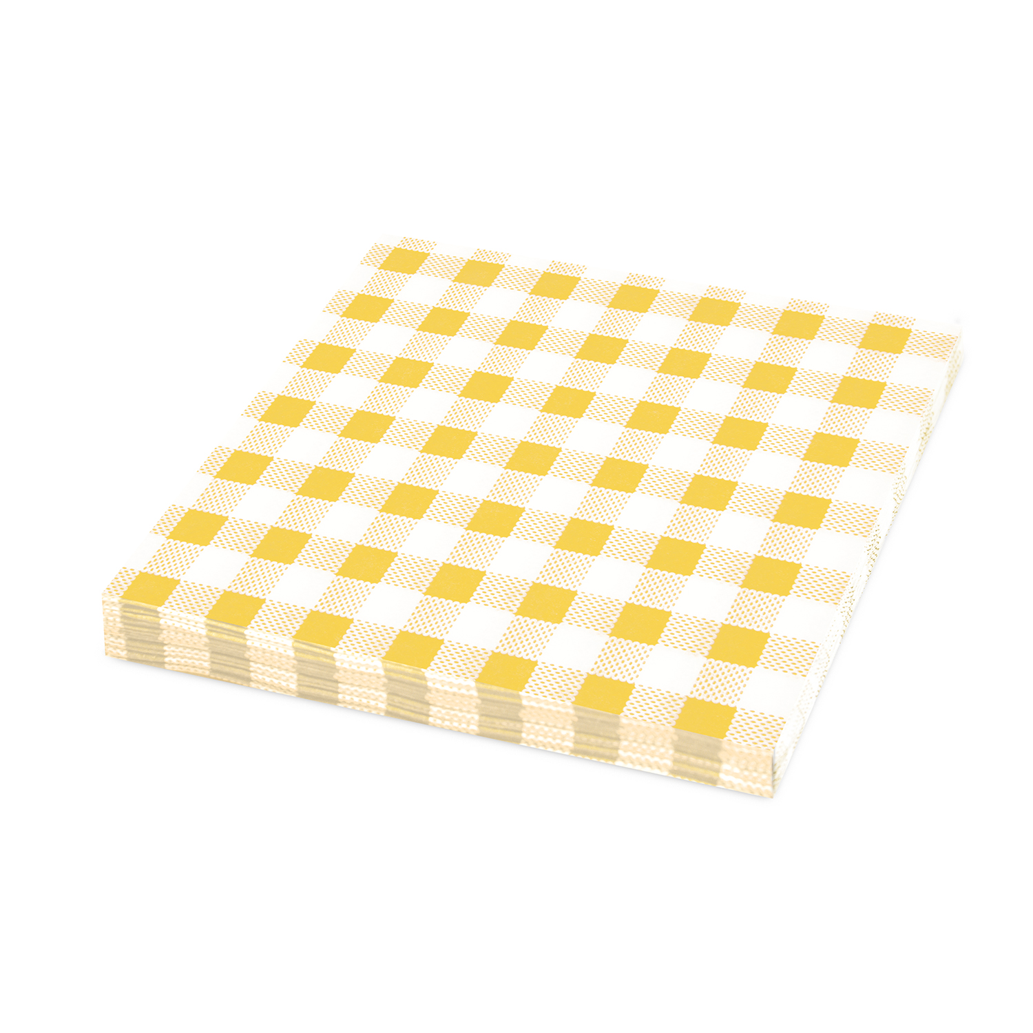 Serviette 1-lagig Karo gelb 33 x 33 cm - 100 Stück