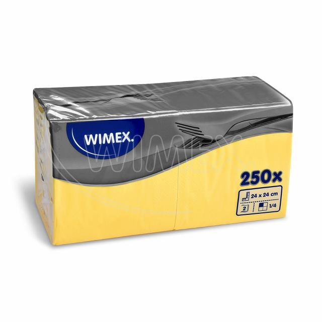 Serviette PAP FSC Mix 24 x 24 cm gelb, 2-lagig, Packung mit 250 Stück