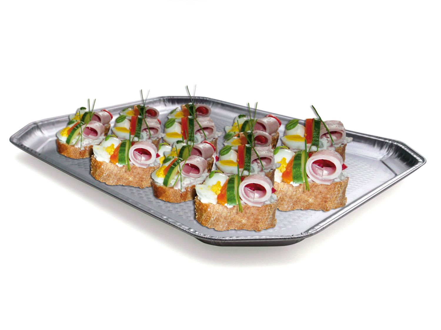 Catering-Platte (ALU) eckig 37,5 x 28 cm - 5 Stück