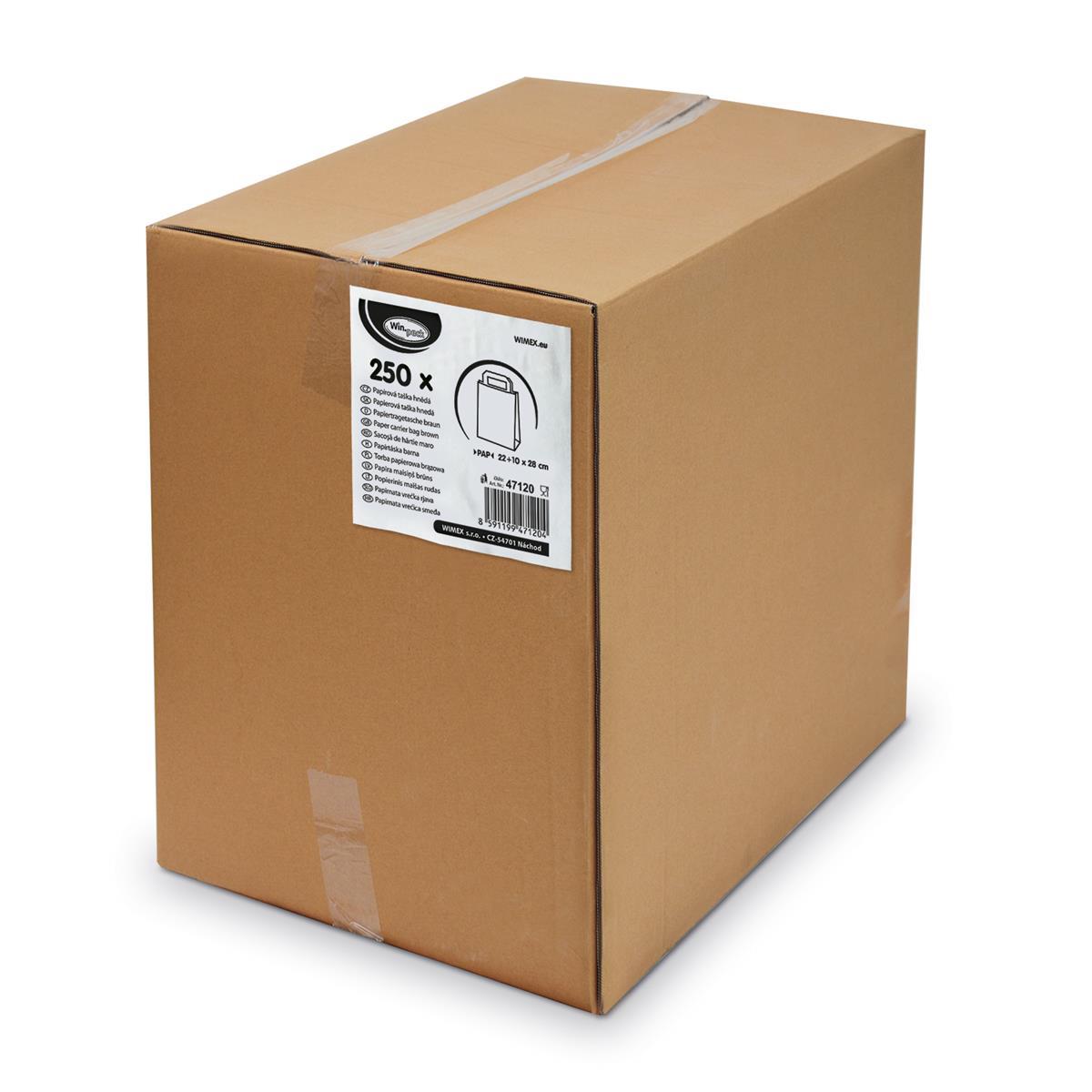 Papiertragetasche braun 22+10 x 28 cm - 250 Stück