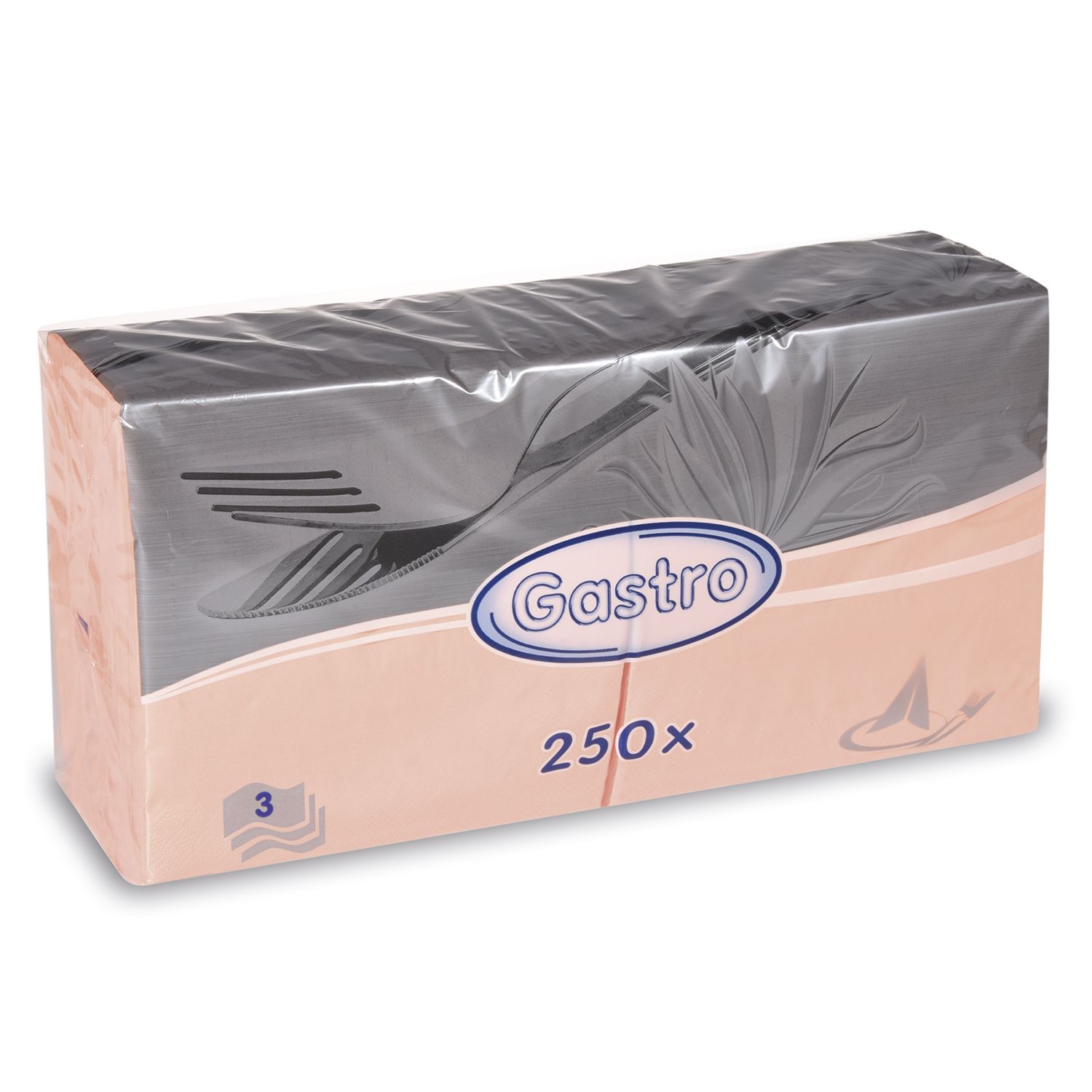 250 Servietten 3-lagig, 40 x 40 cm apricot