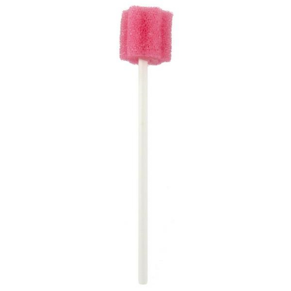 Mundpflegestäbchen Schaumstoff, 100 mm, 20 × 18 mm, weiss/rosa, Minze 250 Stück