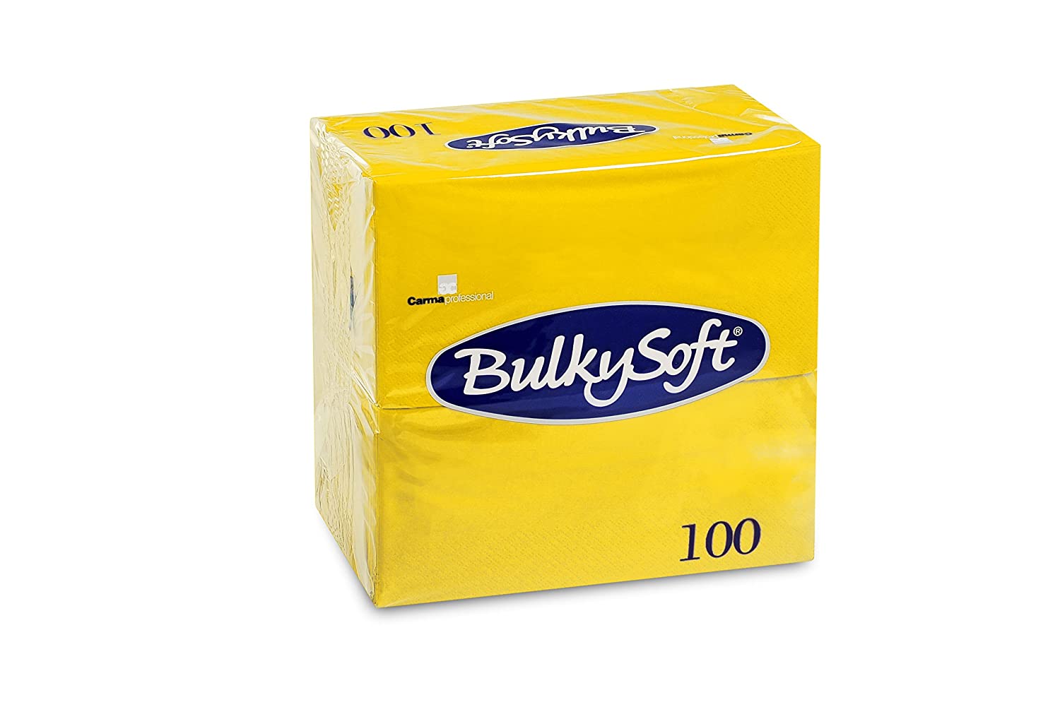 Servietten Dinner Bulkysoft, 3-lagig, gelb, 40x40cm, 1/8 Falz - Karton à 10 Pack / Pack à 100 Servietten