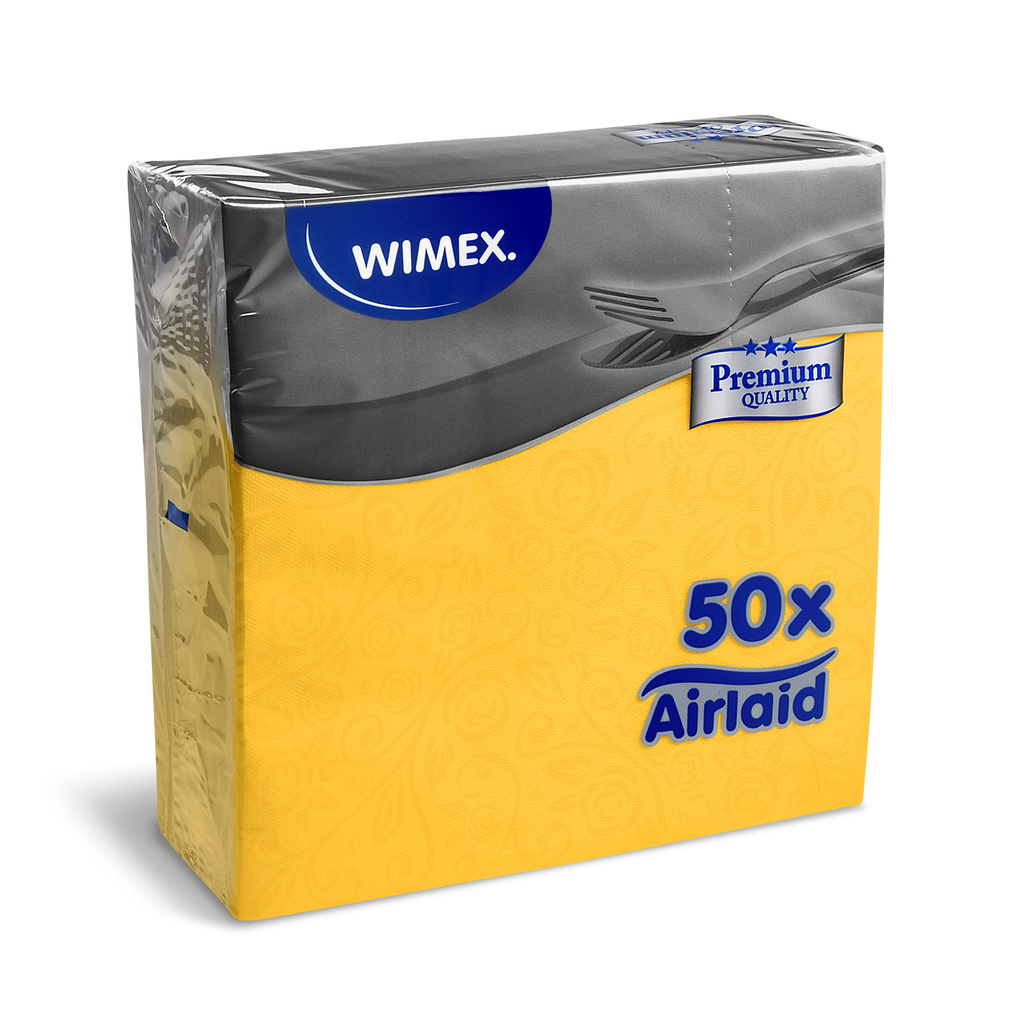 Serviette PREMIUM Dekor-R gelb 40 x 40 cm - 50 Stück