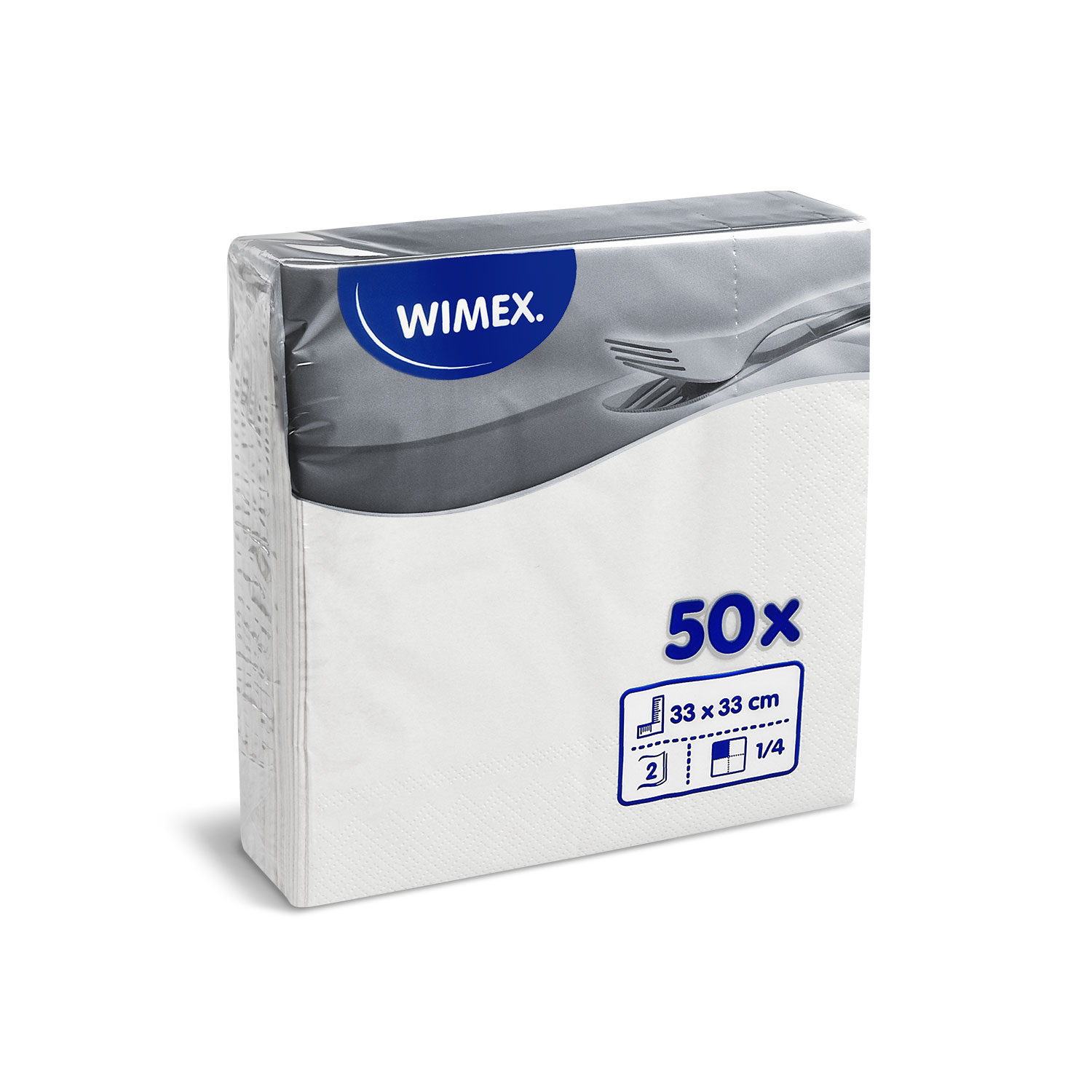Serviette 2-lagig weiß 33 x 33 cm - 50 Stück