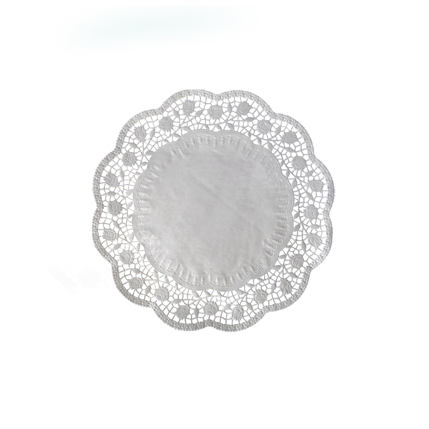 Deko-Tortenspitze (PAP) rund weiß 20cm - 100 Stück