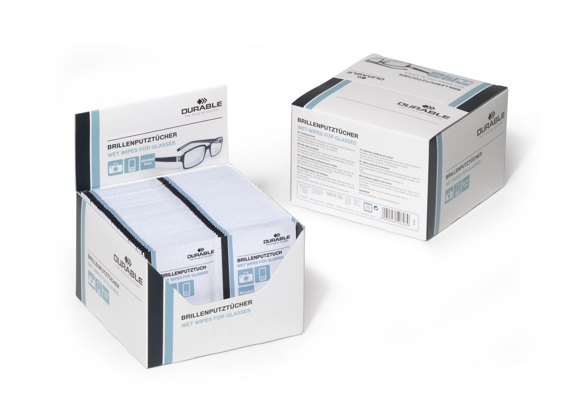 Brillenputztücher Reinigungstücher 100 Stück DURABLE 585302