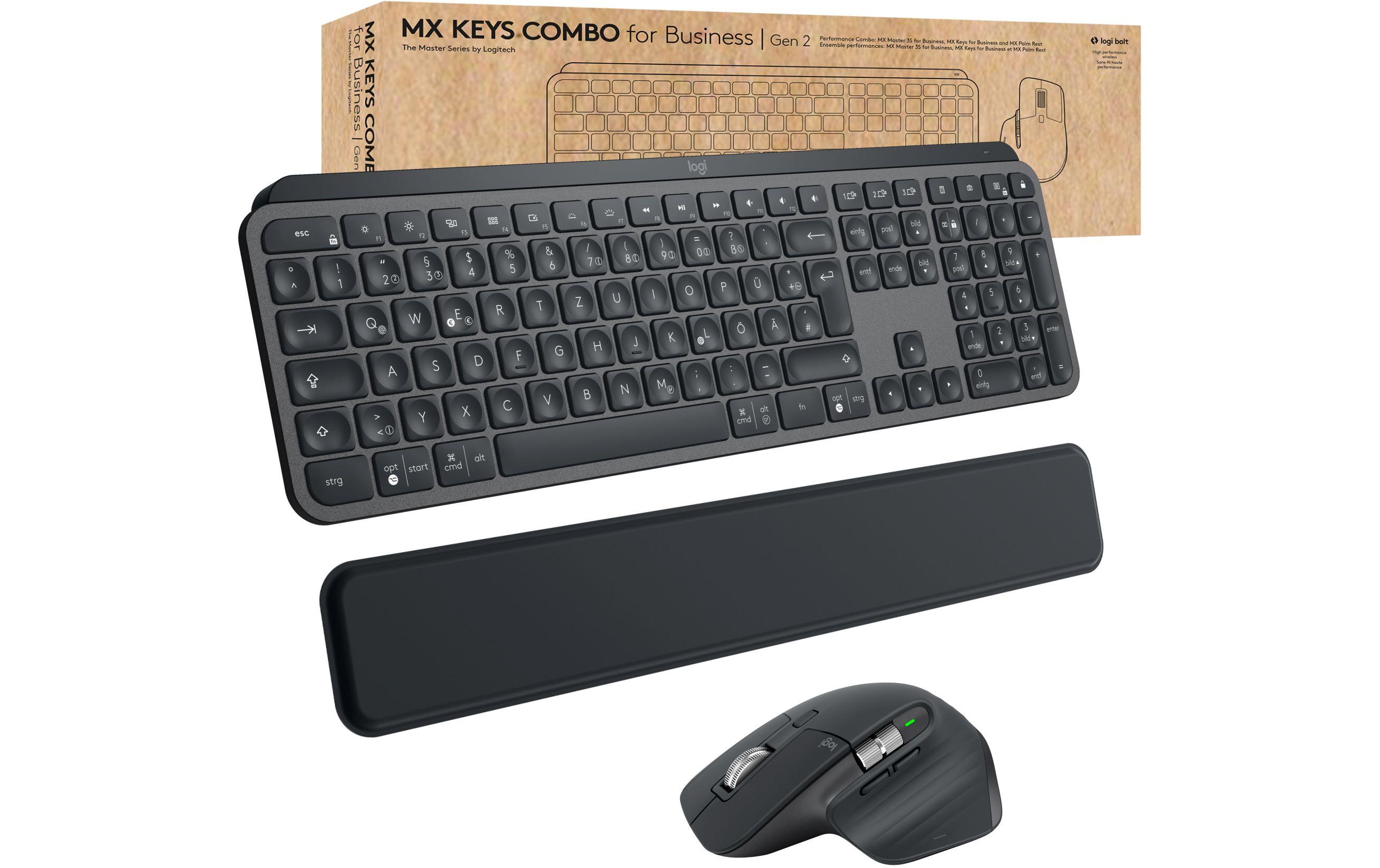Logitech Tastatur-Maus-Set MX Keys Combo for Business 2. Gen