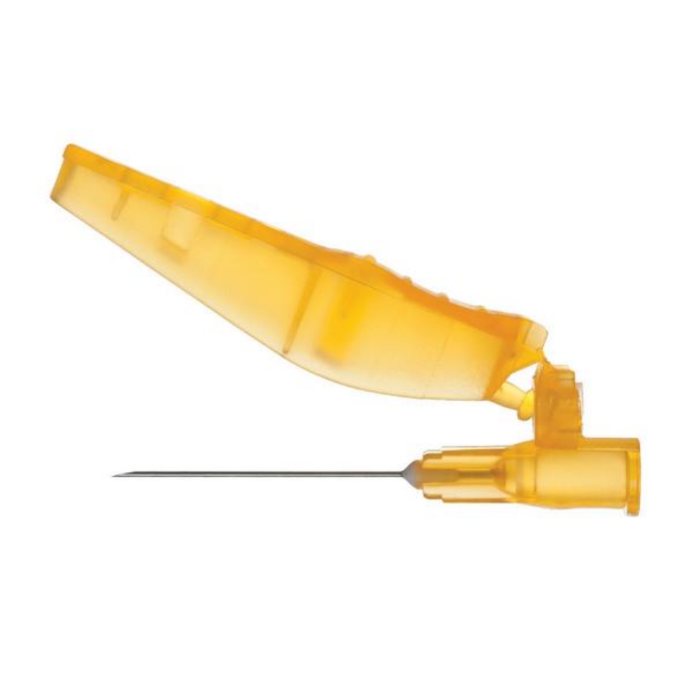 SOL-CARE Sicherheitskanüle 20G*1 1/2, Länge 40 mm, äusserer Durchmesser 0.9 mm, gelb, steril, 100 Stück im Dispenser 100 Stück