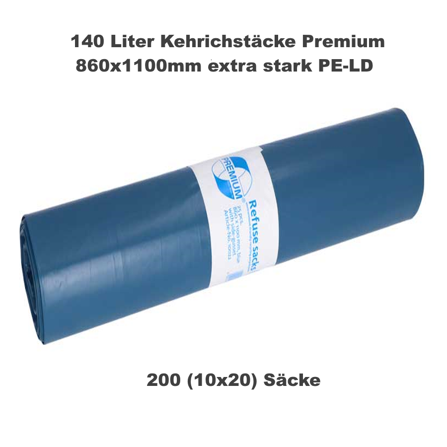 200 extra starke Kehrichtsäcke 120 Liter 90x110cm 60my
