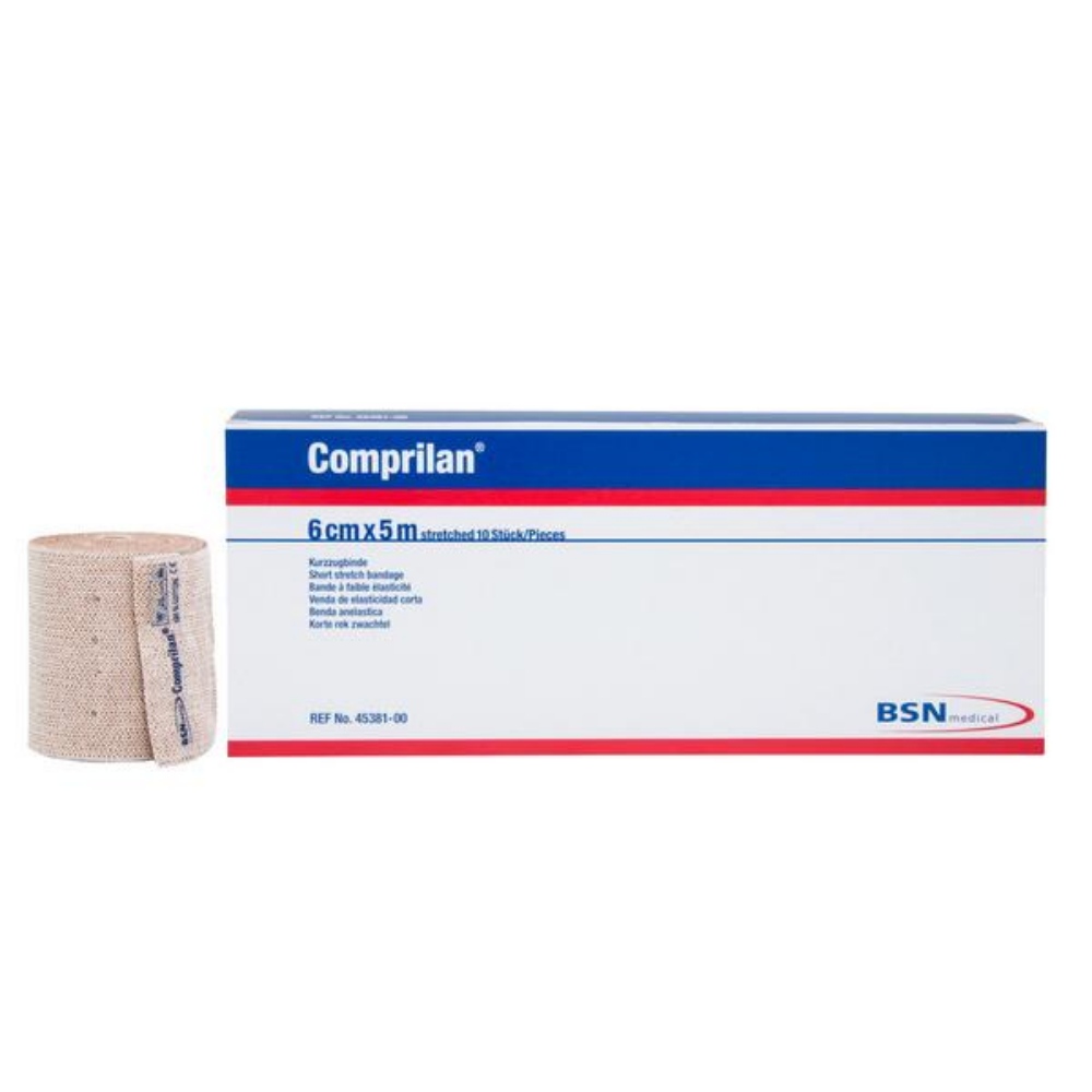 COMPRILAN Kurzzugbinde hautfarben, 6 cm × 5 m 10 Rollen
