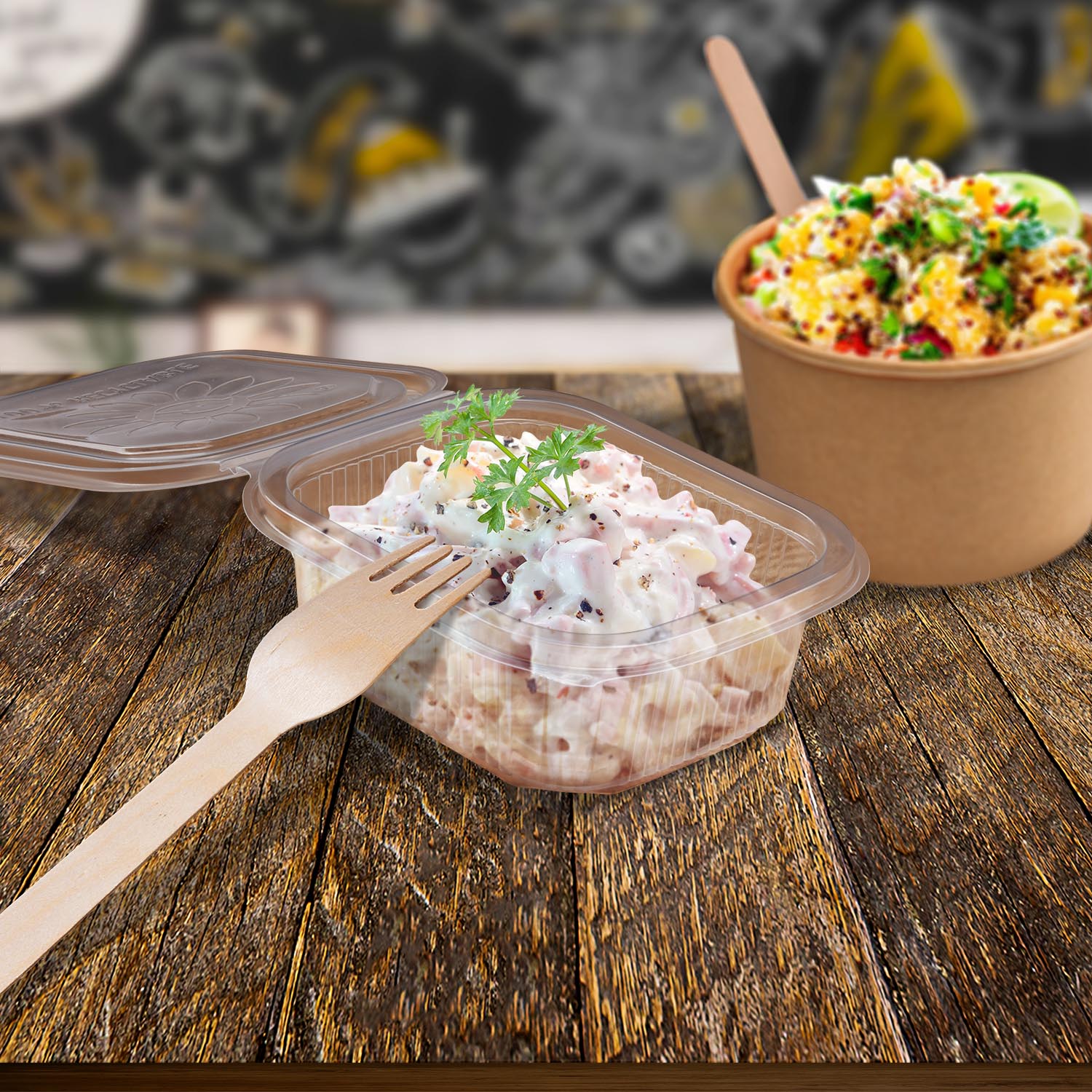 Feinkostbecher (PP) Ripboxx Tiny mit Deckel klar 250ml - 50 Stück