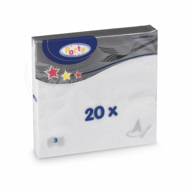 Serviette 3-lagig weiß 33 x 33 cm - 20 Stück