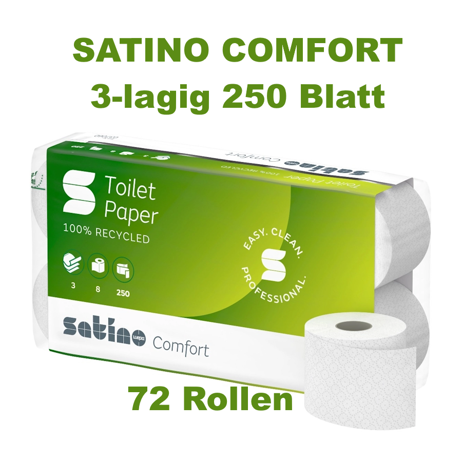 72 Rollen Satino Comfort 037060 Toilettenpapier 3-lagig Hochweiss Sack