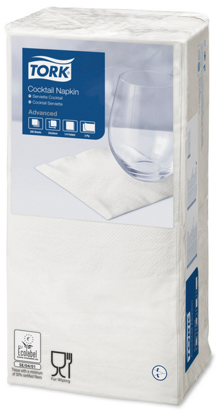 TORK-477534 Cocktailservietten Weiss -