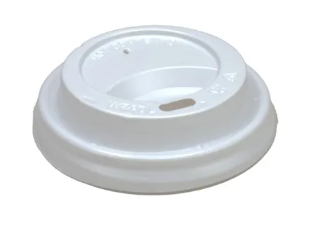 1000x Kartonbecher Deckel aus PS, weiss, Ø 73 mm, mit Trinkloch