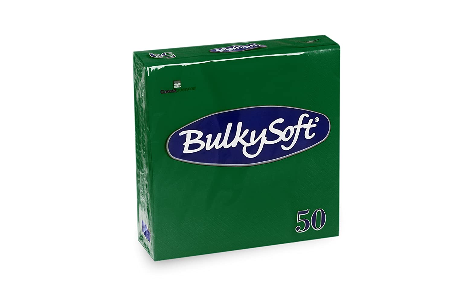 Servietten Bulkysoft, 2-lagig, 1/4 Falz, tannengrün, 33x33cm - Karton à 24 Pack / Pack à 50 Servietten