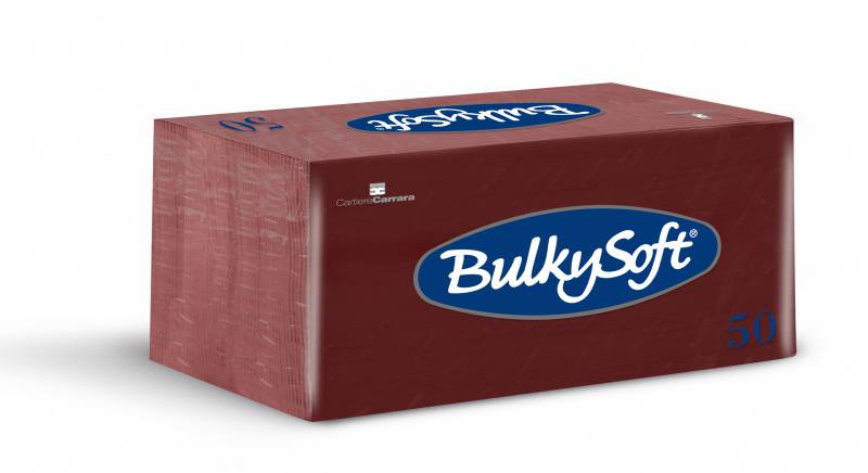 Servietten Bulkysoft, 2-lagig, bordeaux, 40x40cm - Karton à 20 Pack / Pack à 100 Servietten