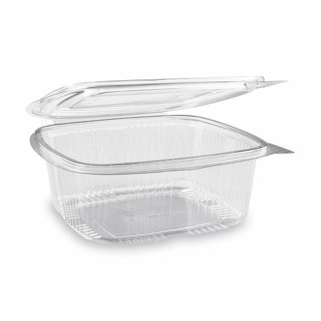 Rechteckbecher (rPET) mit Deckel klar 1000ml - 50 Stück