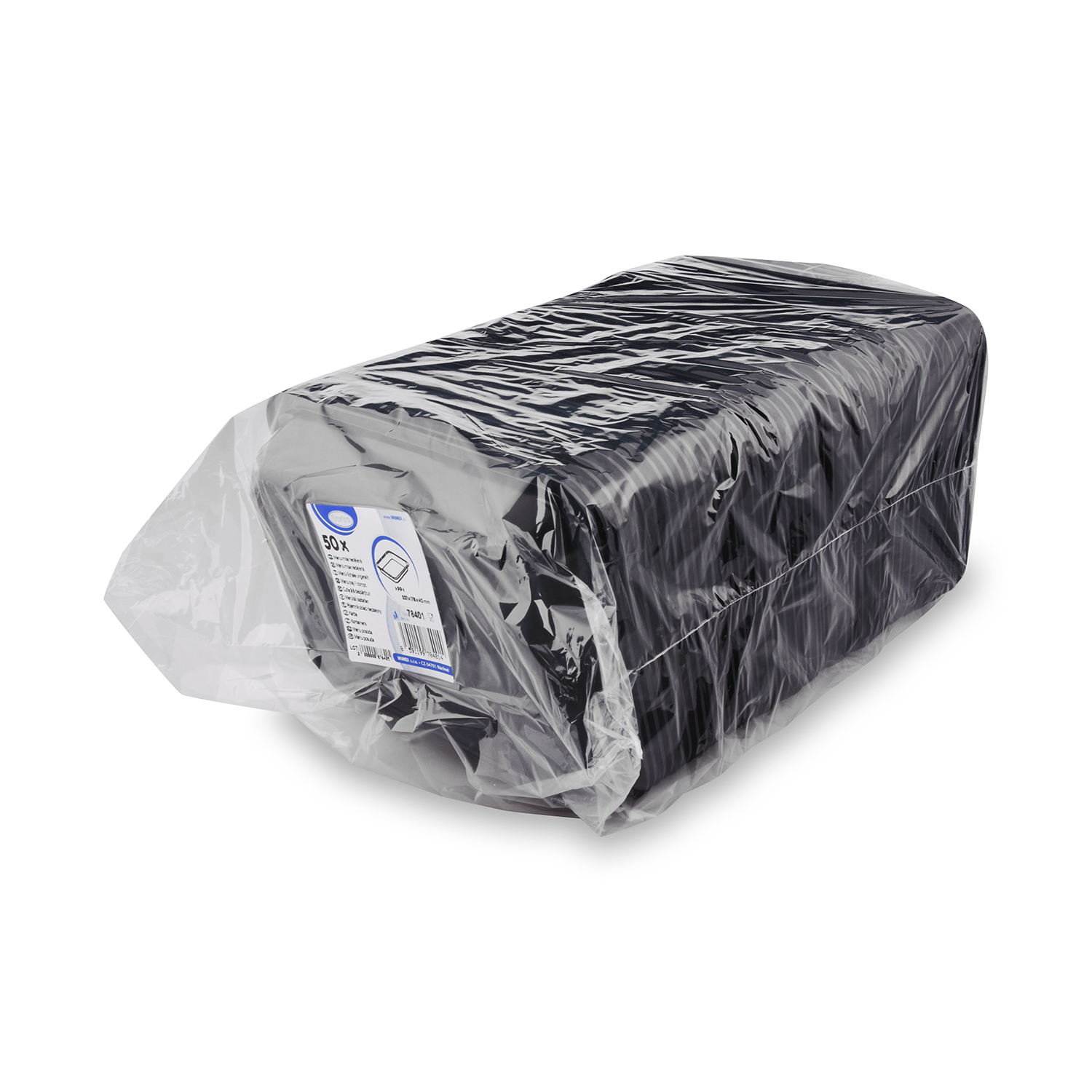 Menü-Schale (PP) ungeteilt schwarz 227 x 178 x 40 mm - 50 Stück