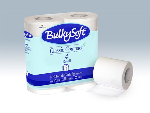 WC-Papier Classic Bulkysoft weiss, 2-lagig 500 Blatt, 10x10.5cm Zellstoff-40 Stück
