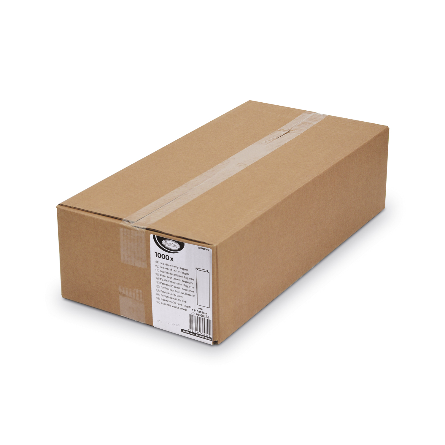 Papierfaltenbeutel braun 12+5 x 59 cm Baguette - 1000 Stück