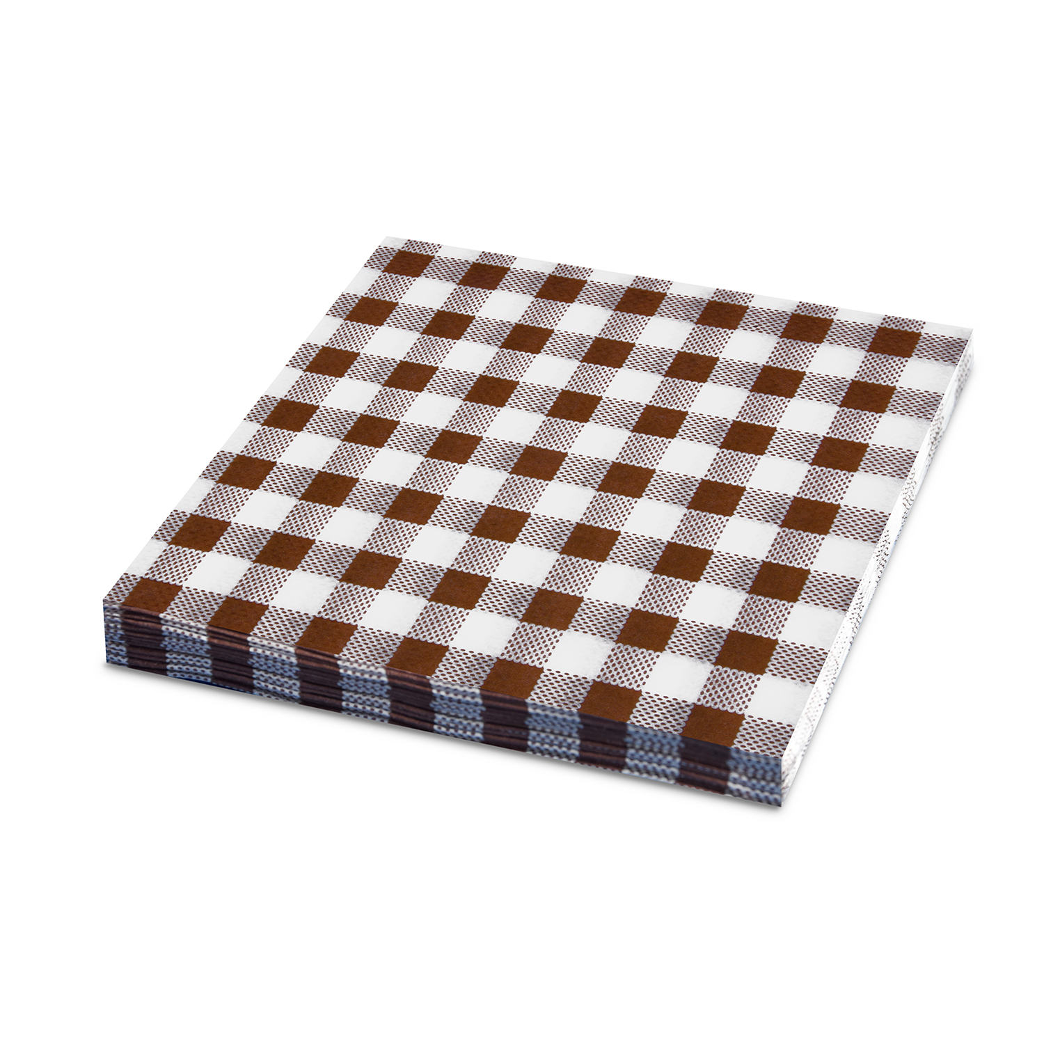Serviette 1-lagig Karo braun 33 x 33 cm - 100 Stück