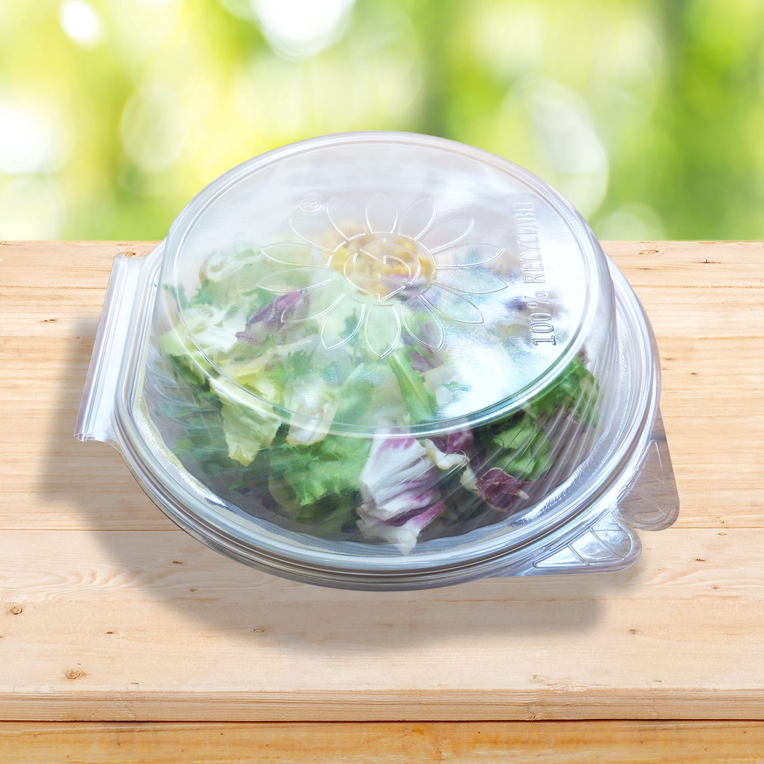 Salatschale (PP) mit Domdeckel klar 2200ml - 25 Stück