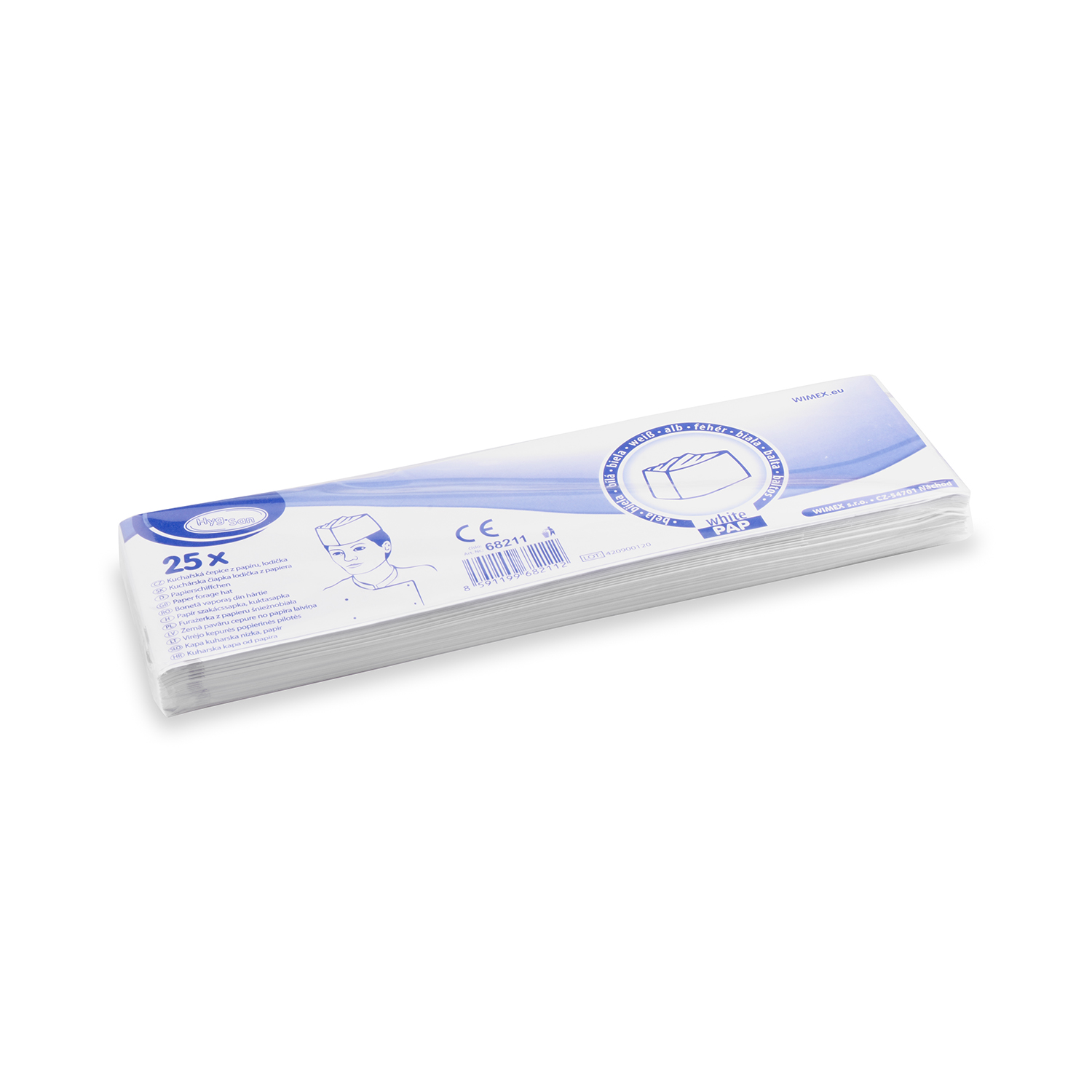Papierschiffchen aus Papier weiss 55-62 x 8 cm für Snacks und Take-away, Packung mit 25 Stück